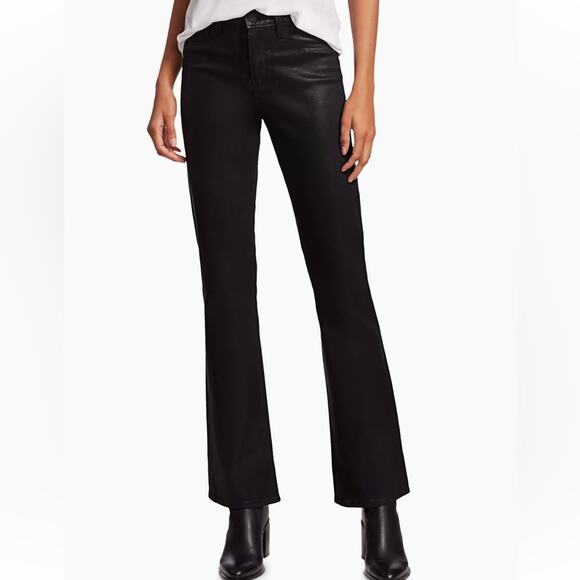 L'AGENCE  Oriana High-Rise Straight-Leg Coated Jeans - Picture 3 of 12